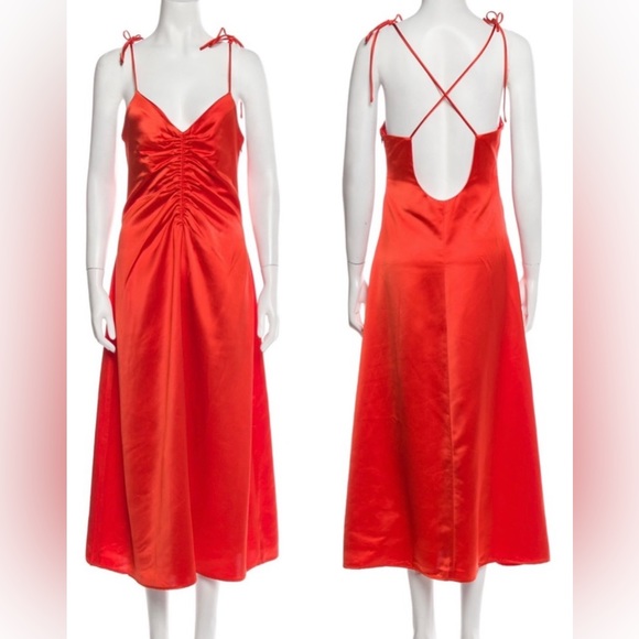 Jason Wu Rouched Red Dress - Size Small - Picture 2 of 7